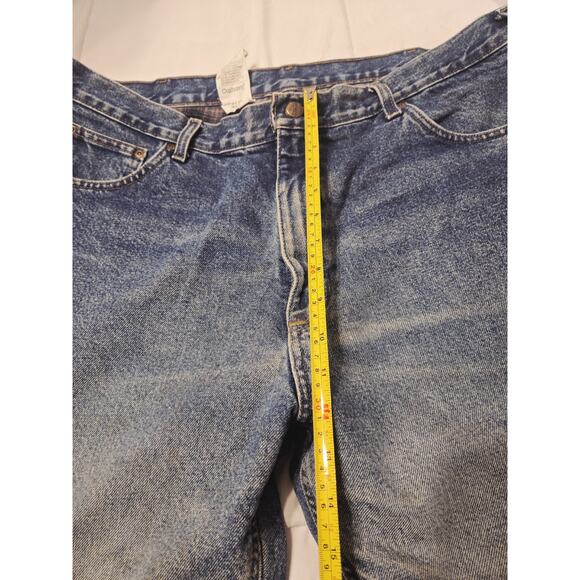 CARHARTT Relaxed Fit Flannel Lined Workwear Carpenter Denim Wash Sz 40×32 Work - Picture 8 of 9